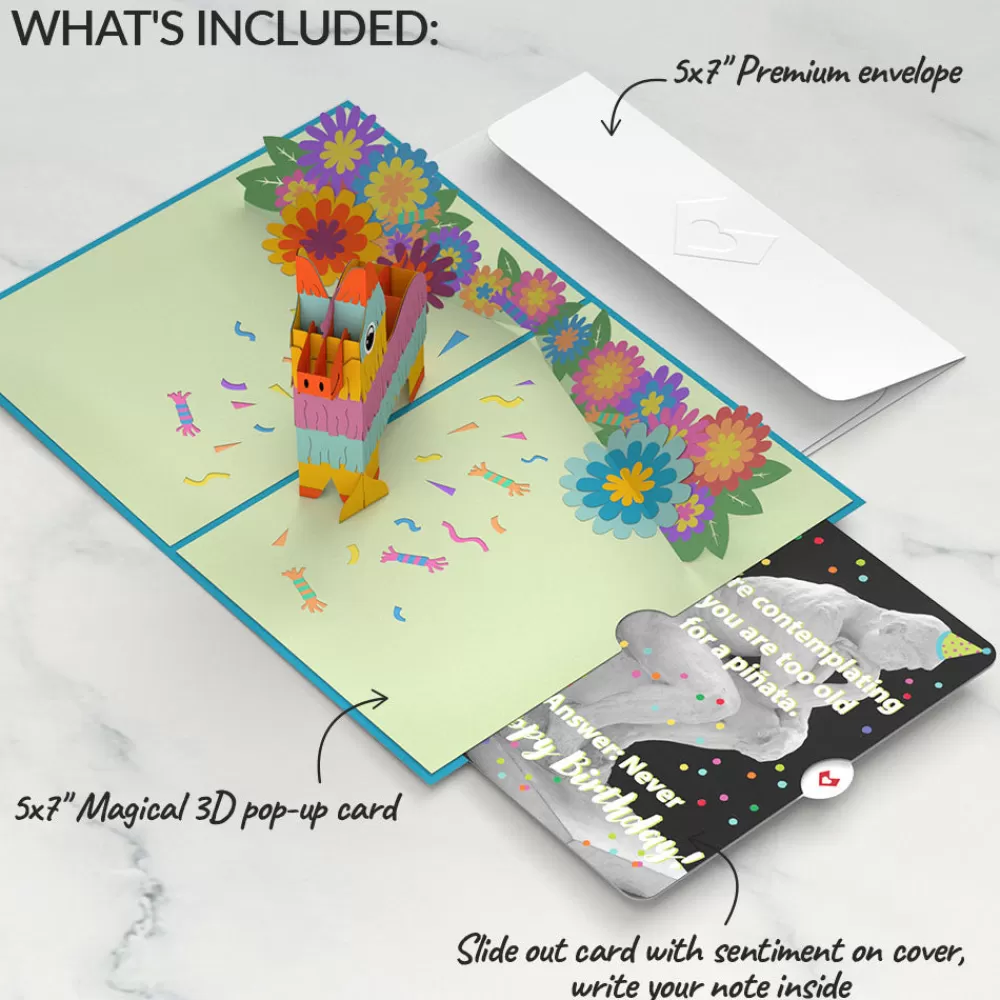 Lovepop Birthday | Pinata with The Thinker Birthday Pop-Up Card and Sentiment Set