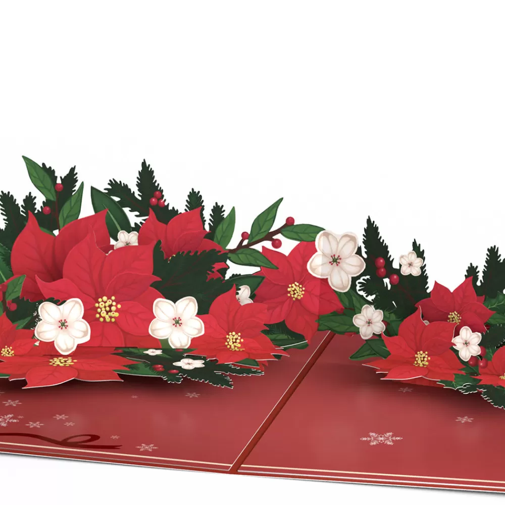 Lovepop Greeting Cards | Poinsettia & Pine Pop-Up Card