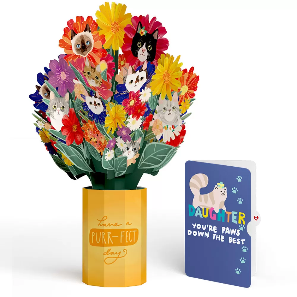 Lovepop Pop-Up Bouquets | Birthday | Purr-fect Cat Birthday Bouquet and Sentiment Set for Daughter
