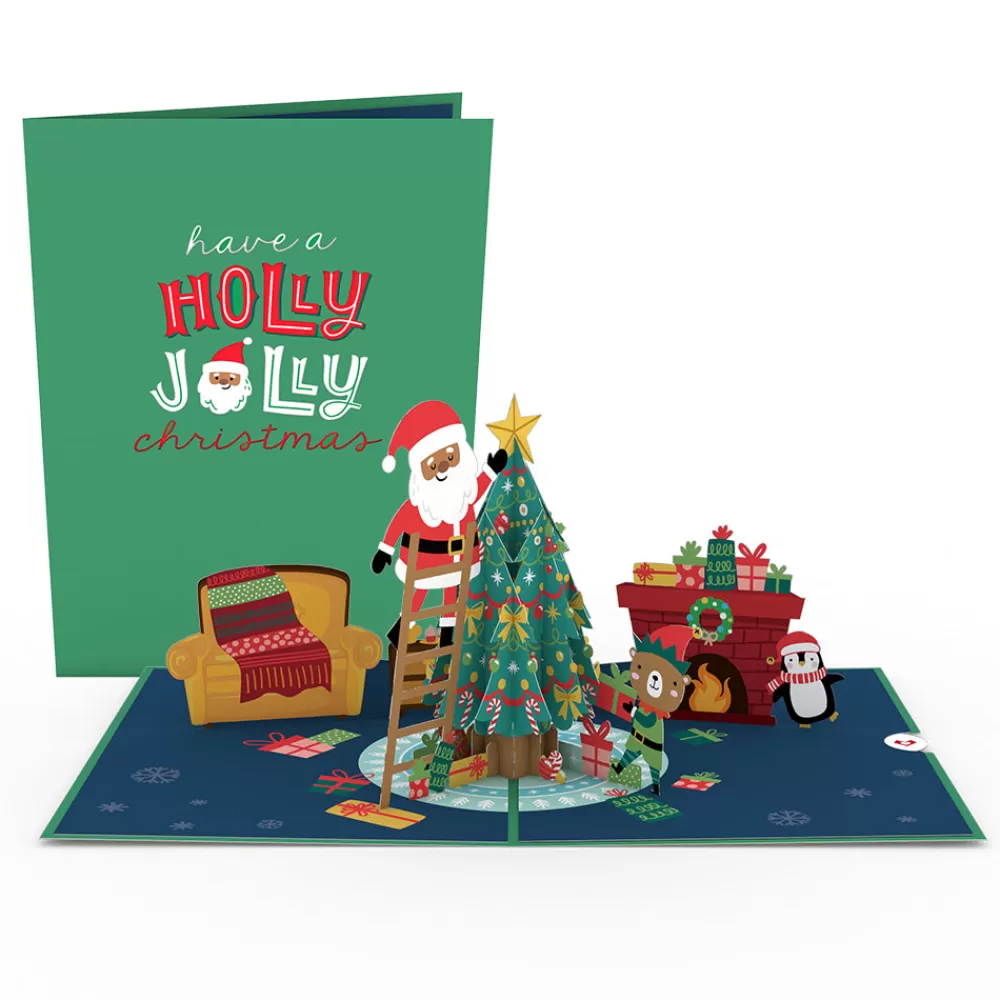 Lovepop Greeting Cards | Christmas 12/25 | Santa Decorating a Christmas Tree Pop-Up Card