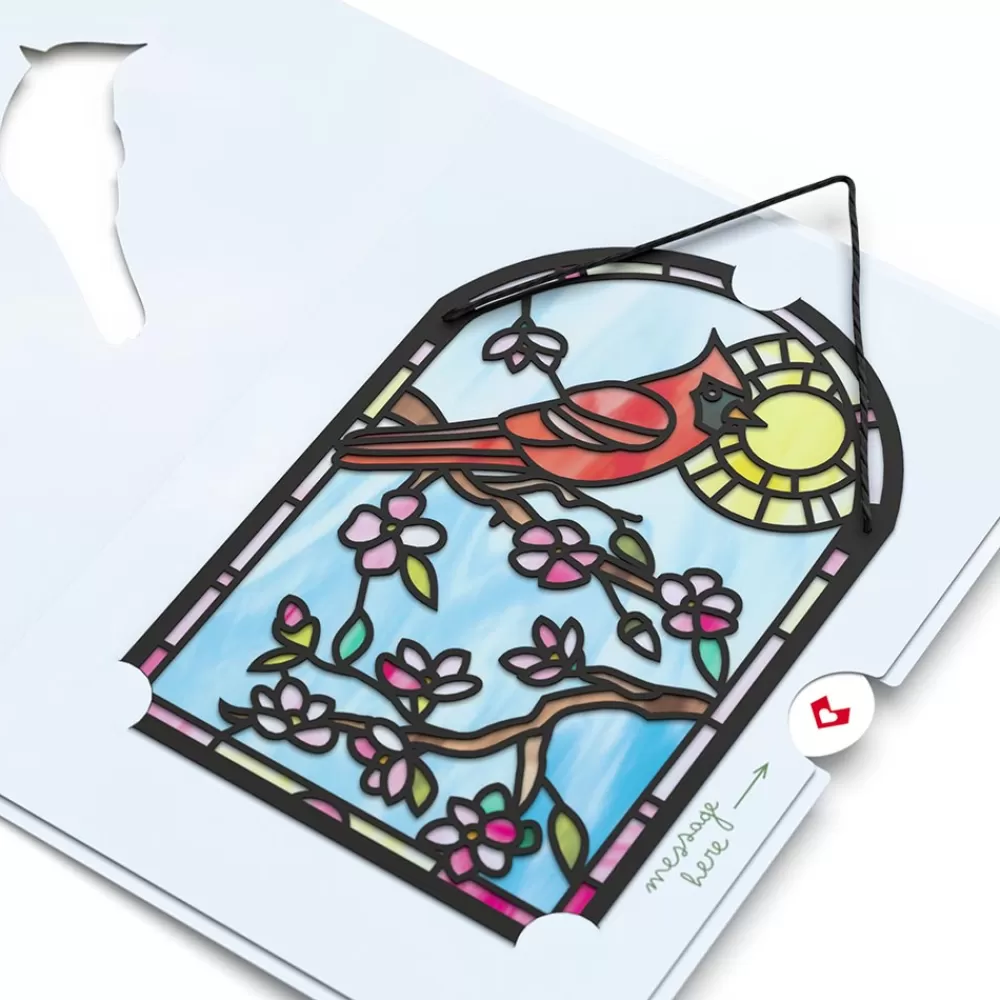 sending_sunshine_cardinal_suncatcher_card_4.webp Lovepop Suncatcher Cards | Decor | Sending Sunshine Cardinal Suncatcher Card