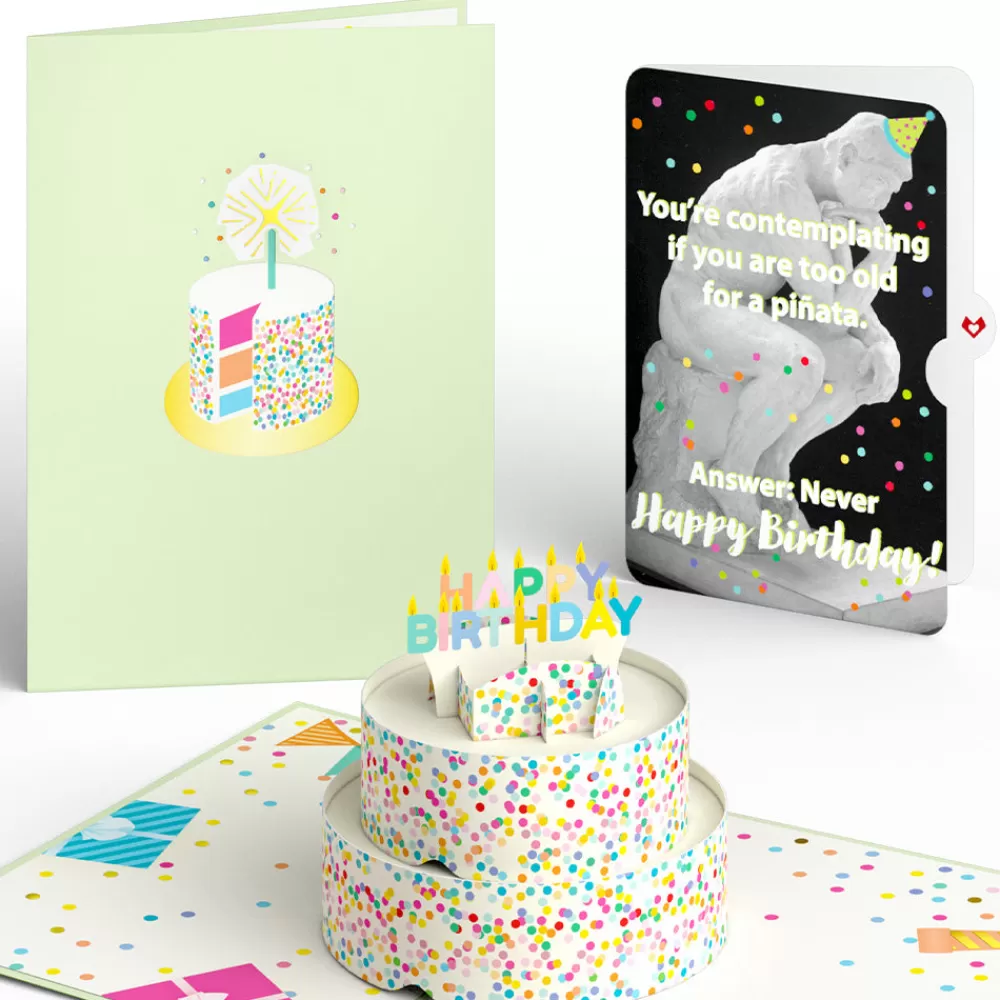 Lovepop Birthday | Sprinkles Birthday Cake with The Thinker Pop-Up Card and Sentiment Set