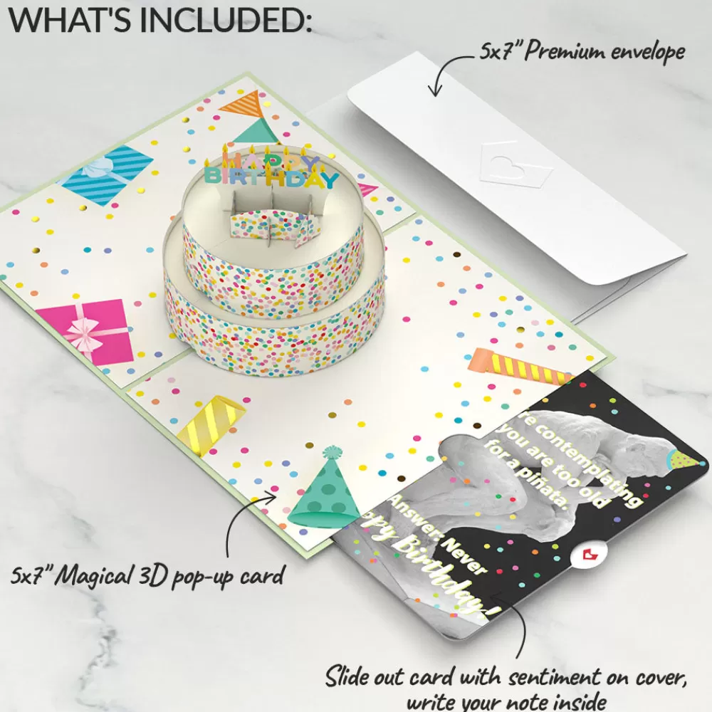 Lovepop Birthday | Sprinkles Birthday Cake with The Thinker Pop-Up Card and Sentiment Set