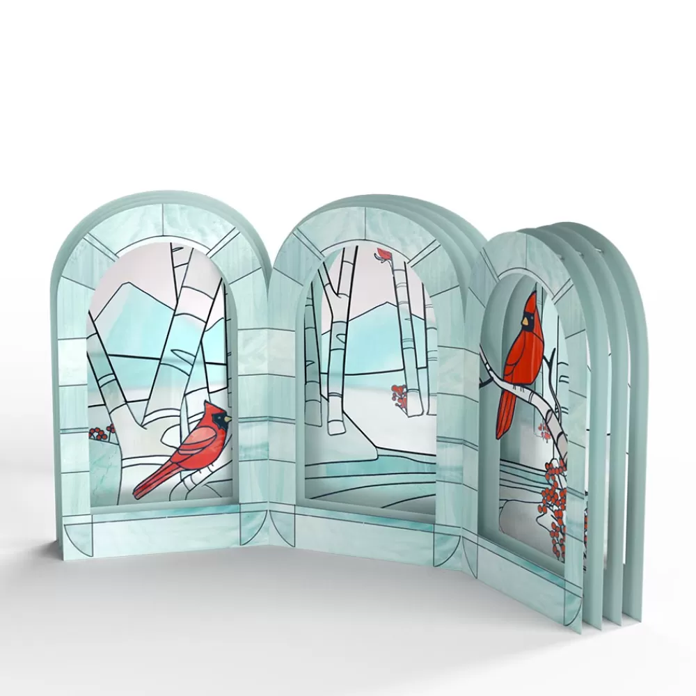 stained_glass_winter_cardinal_bundle_2.webp Lovepop Card & Gift Bundles | Decor | Stained Glass Winter Cardinal Bundle