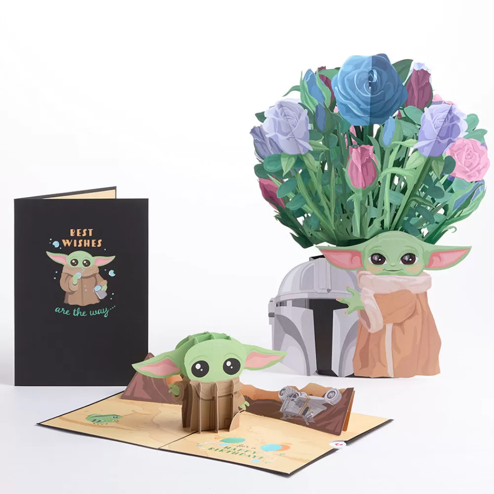 Lovepop Pop-Up Bouquets | Card & Gift Bundles | Star Wars™ The Mandalorian™ Grogu™ Birthday Pop-Up Card & Flower Buds Bouquet Bundle