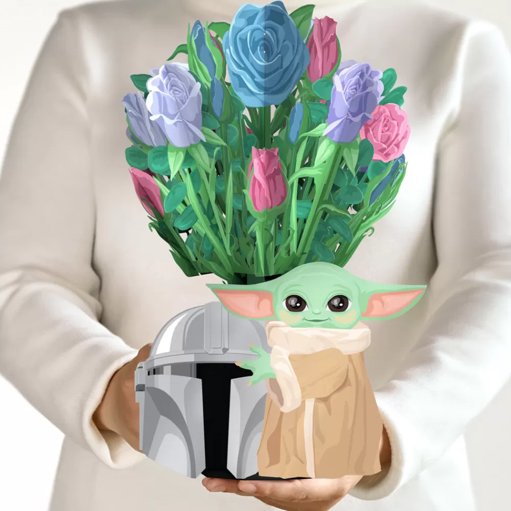 Lovepop Pop-Up Bouquets | Card & Gift Bundles | Star Wars™ The Mandalorian™ Grogu™ Birthday Pop-Up Card & Flower Buds Bouquet Bundle