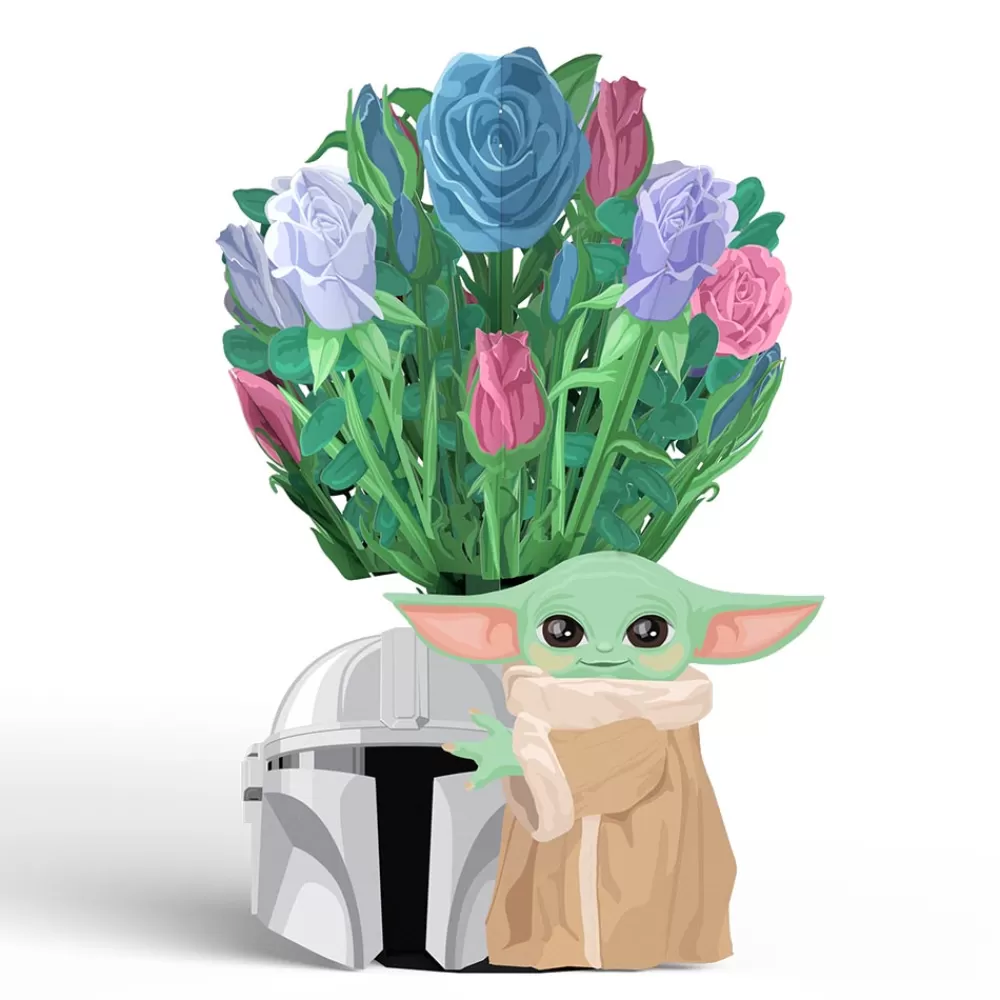 Lovepop Pop-Up Bouquets | Card & Gift Bundles | Star Wars™ The Mandalorian™ Grogu™ Birthday Pop-Up Card & Flower Buds Bouquet Bundle