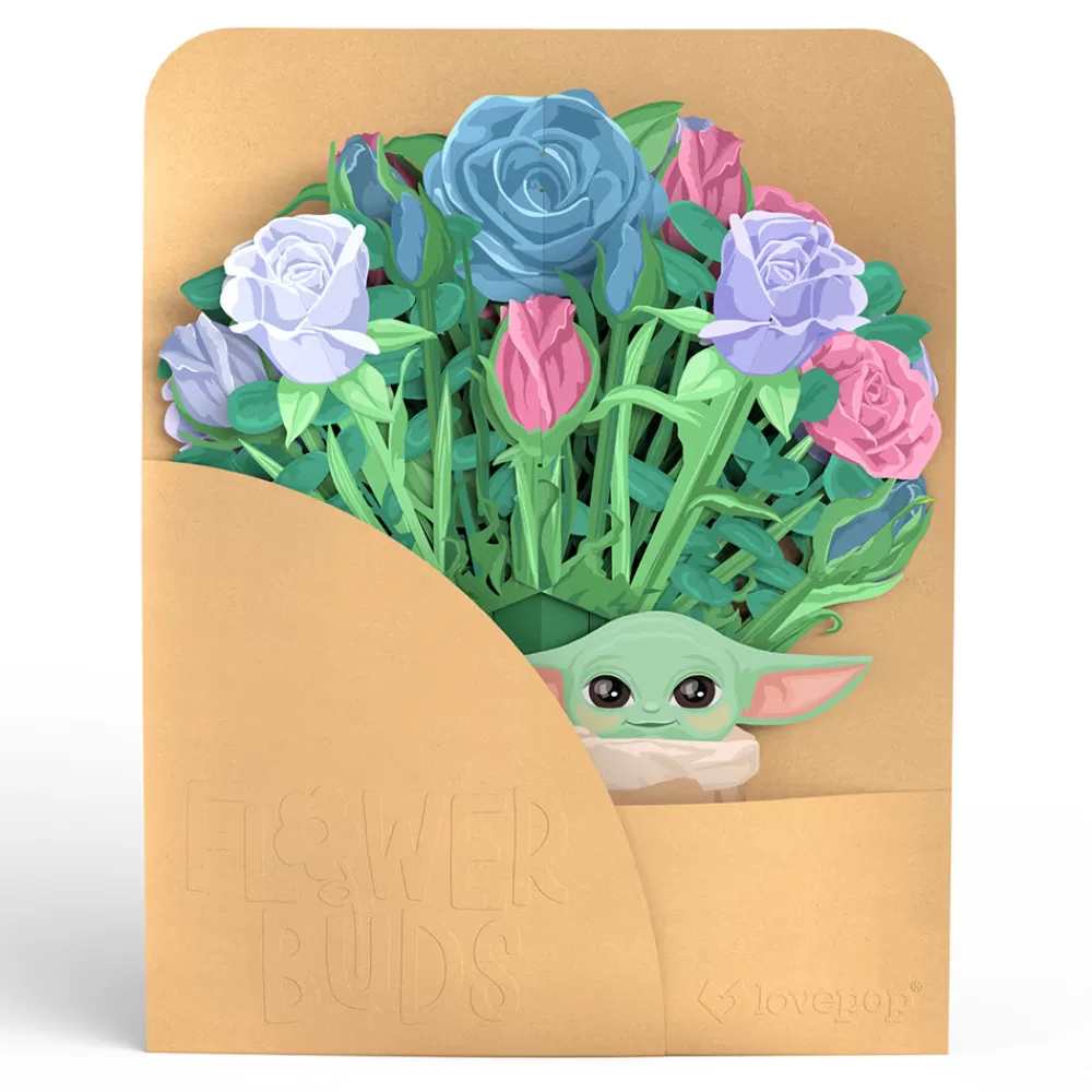 Lovepop Pop-Up Bouquets | Card & Gift Bundles | Star Wars™ The Mandalorian Grogu™ This Is the Way Pop-Up Card & Flower Buds Bouquet Bundle