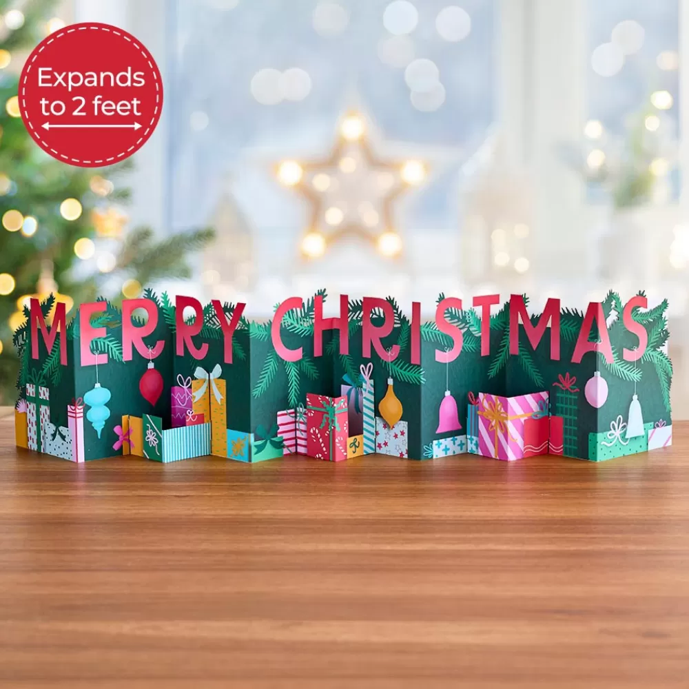 Lovepop Christmas 12/25 | Under the Tree Merry Christmas Loooooong Card™ (Expands to 2 feet)
