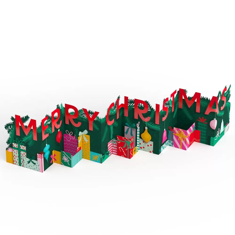 Lovepop Christmas 12/25 | Under the Tree Merry Christmas Loooooong Card™ (Expands to 2 feet)