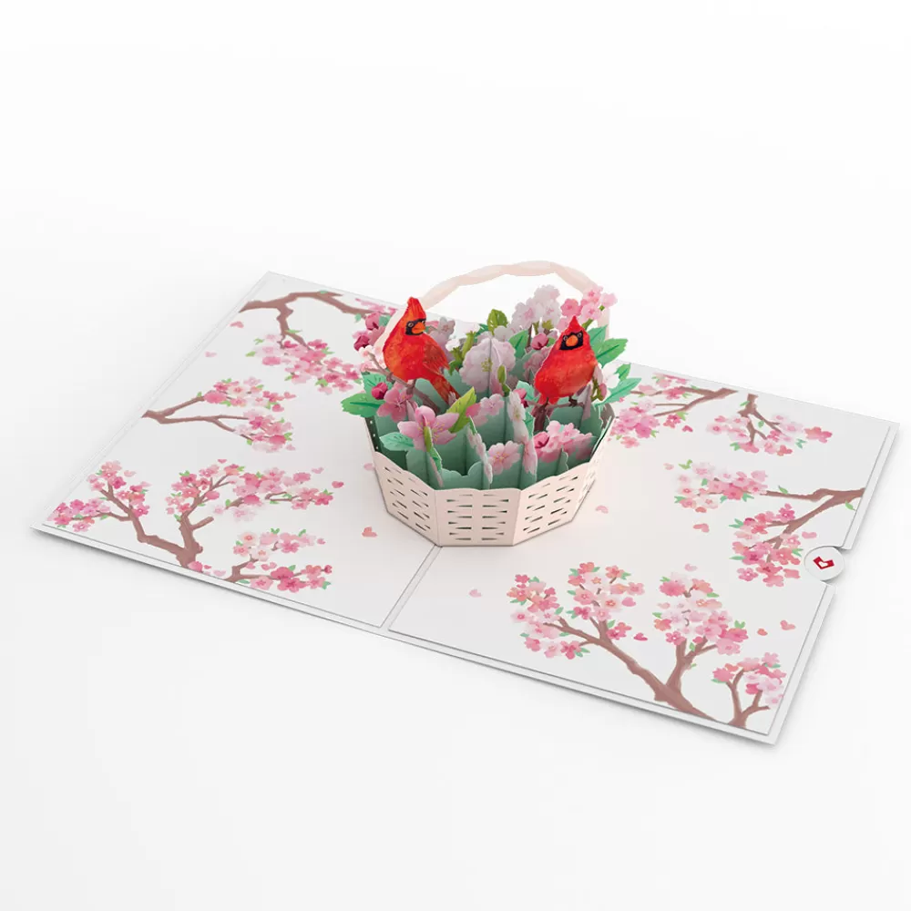 valentines_cherry_blossom_basket_with_cardinals_popup_card_2.webp Lovepop Greeting Cards | Valentine'S Day 2/14 | Valentine's Cherry Blossom Basket with Cardinals Pop-Up Card