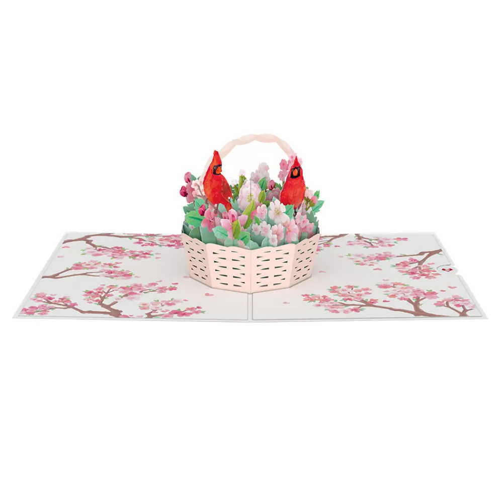 valentines_cherry_blossom_basket_with_cardinals_popup_card_4.webp Lovepop Greeting Cards | Valentine'S Day 2/14 | Valentine's Cherry Blossom Basket with Cardinals Pop-Up Card