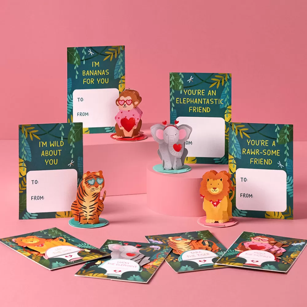 Lovepop Valentine'S Day 2/14 | Kids | Valentine’s Day Safari Assorted Cards Kids Classroom 24-Pack