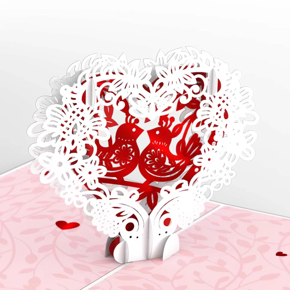 Lovepop Greeting Cards | Anniversary | Vintage Love Birds Valentine's Day Pop-Up Card