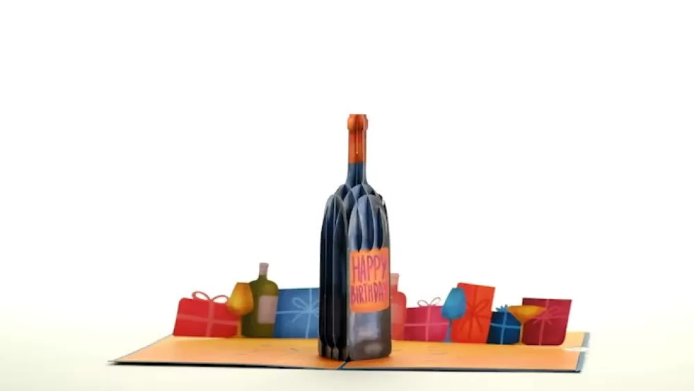 Lovepop Greeting Cards | Birthday | Vintage Wine Birthday Pop-Up Card