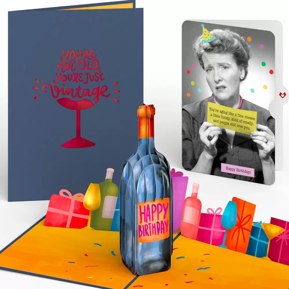 Lovepop Birthday | Vintage Wine Birthday Pop-Up Card and Sentiment Set