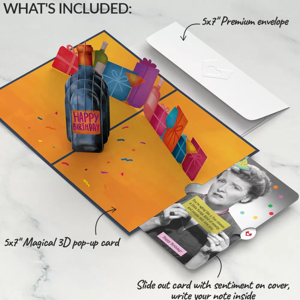 Lovepop Birthday | Vintage Wine Birthday Pop-Up Card and Sentiment Set