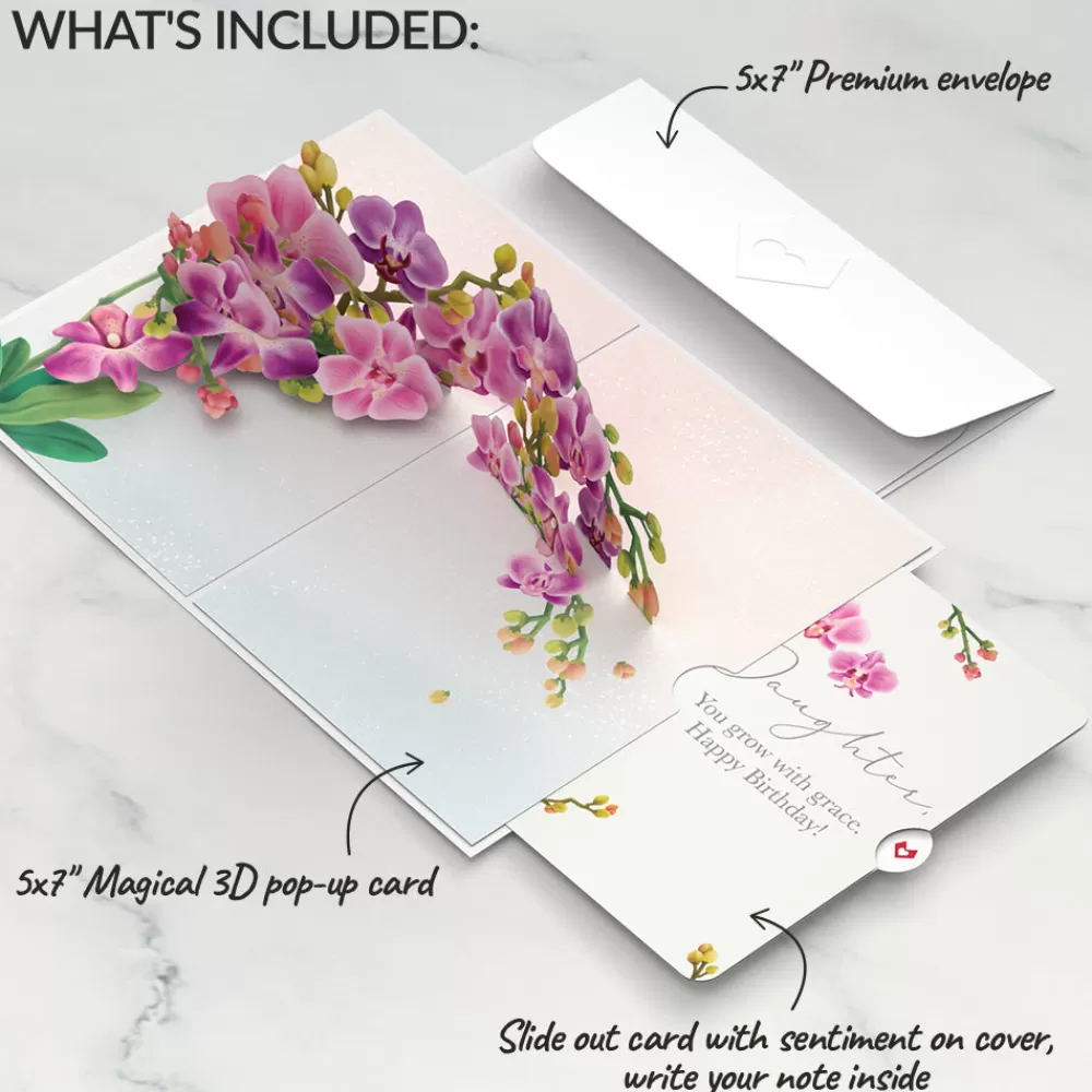 Lovepop Birthday | Watercolor Orchid Birthday Pop-Up Card and Sentiment Set for Daughter