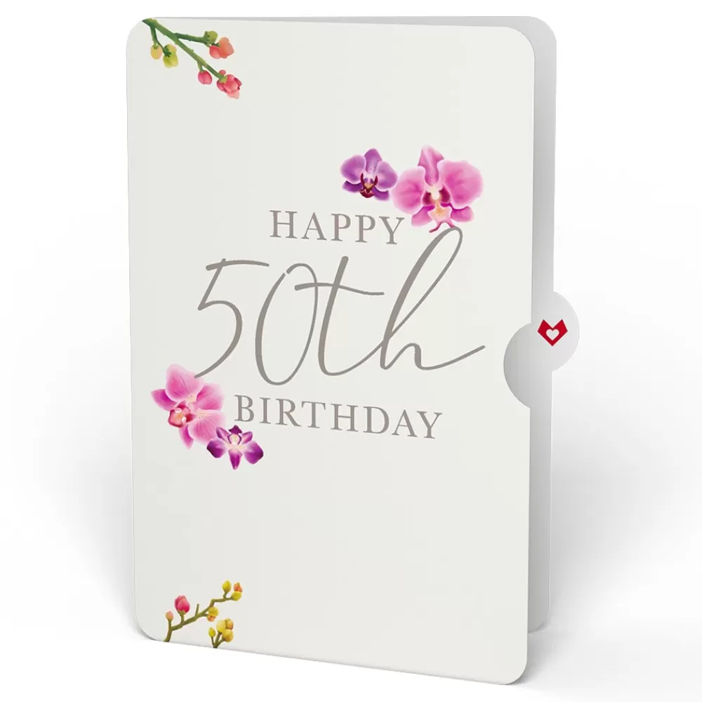 Lovepop Birthday | Watercolor Orchid 50th Birthday Pop-Up Card and Sentiment Set