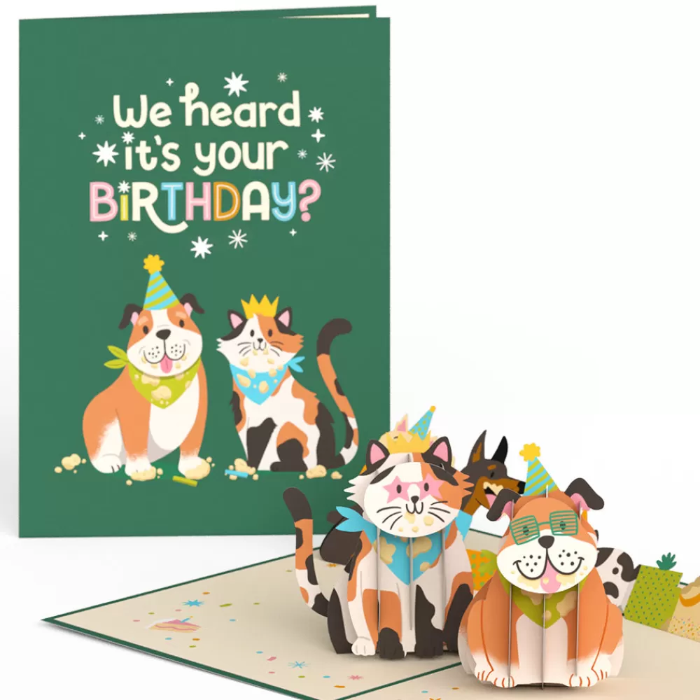 Lovepop Greeting Cards | Birthday | We Heard It's Your Birthday Dog and Cat Pop-Up Card