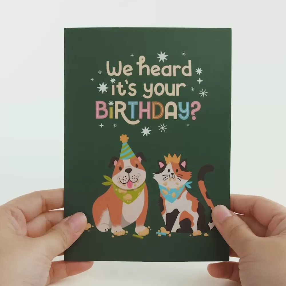 Lovepop Greeting Cards | Birthday | We Heard It's Your Birthday Dog and Cat Pop-Up Card