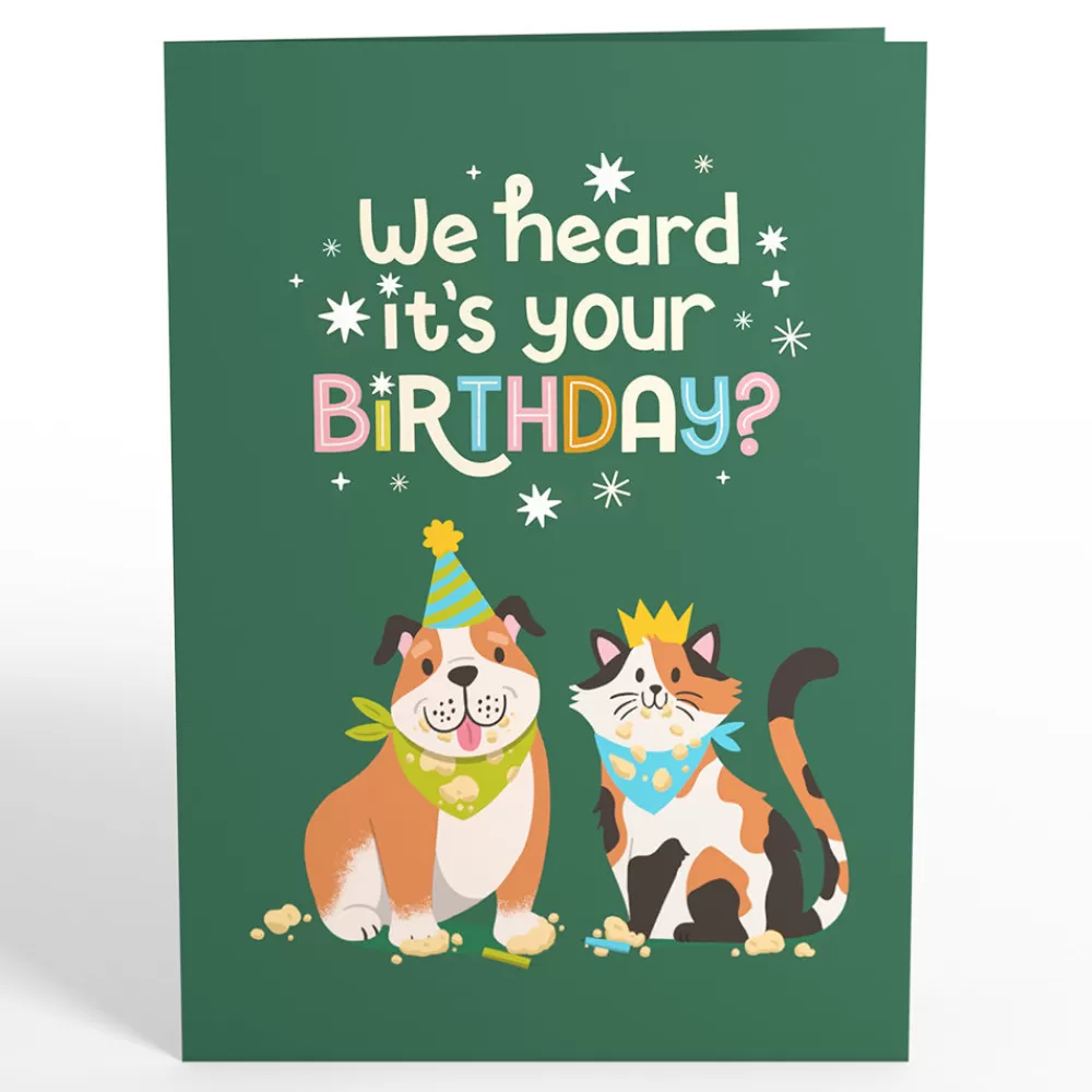 Lovepop Greeting Cards | Birthday | We Heard It's Your Birthday Dog and Cat Pop-Up Card