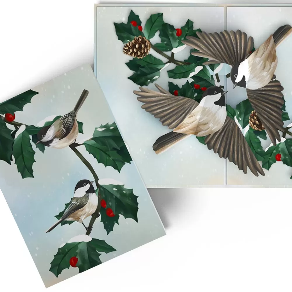 Lovepop Greeting Cards | Winter Chickadees Pop-Up Card
