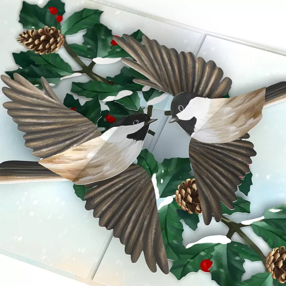 Lovepop Greeting Cards | Winter Chickadees Pop-Up Card