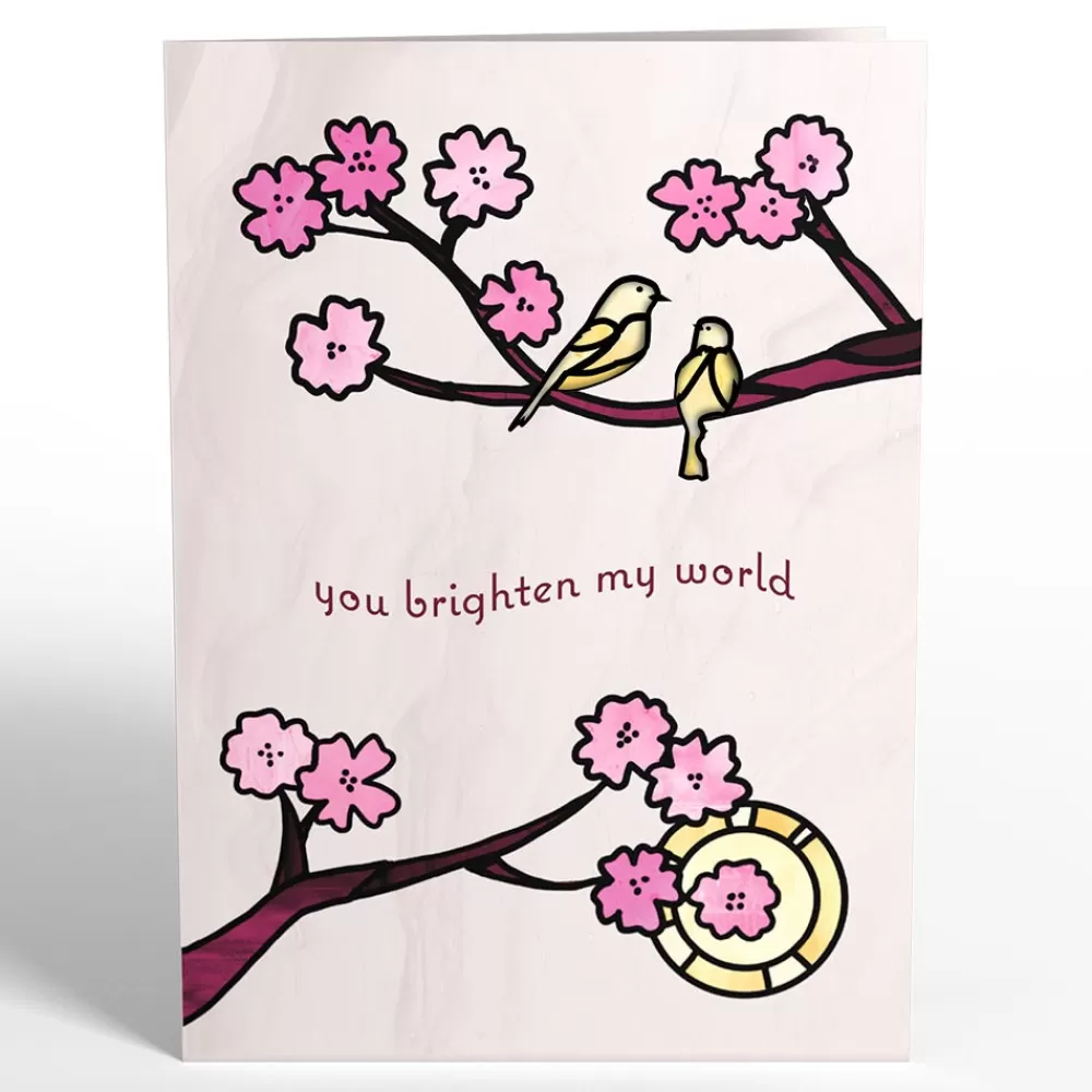 Lovepop Pop-Up Bouquets | Card & Gift Bundles | You Brighten My World Birds Suncatcher Card & Pop-Up Bouquet Bundle
